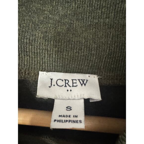 J. Crew Wide Button Collar Tunic Sweatshirt Cloud Spun Fleece Size Small - Picture 3 of 7